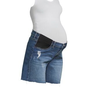 Women's Maternity Denim Bermuda Shorts